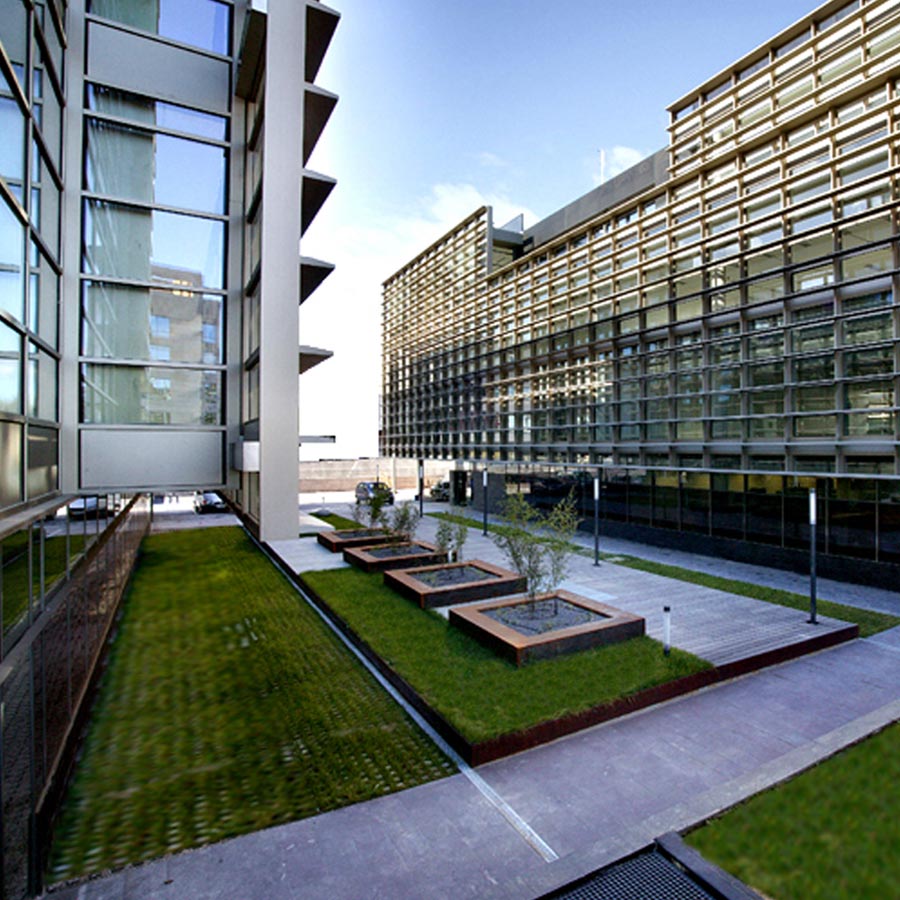 Building courtyard and facade
